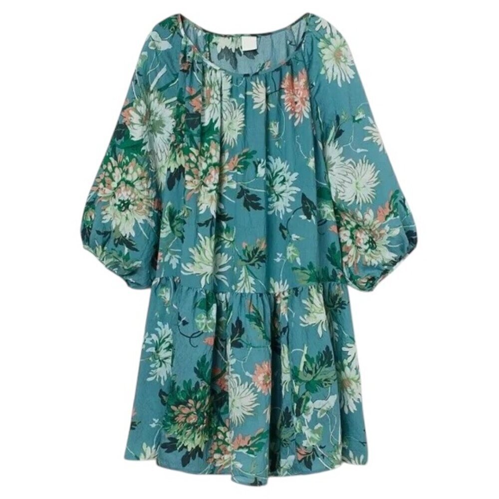 H&M Floral Wide Cut 3/4 Sleeve Woman’s Dress XS
